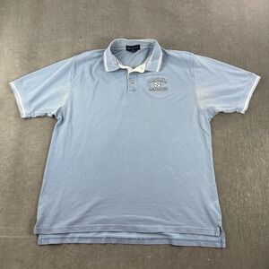 UNC Tarheel Carolina Basketball Velocity Mens XL Blue‎ Polo Shirt Vintage